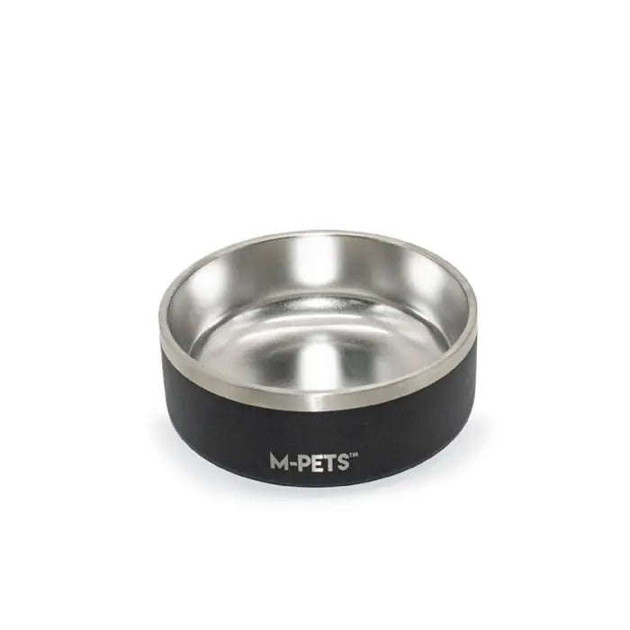 M-Pets Eskimo Double Walled Pet Bowl for Food and Water 1.25L Black