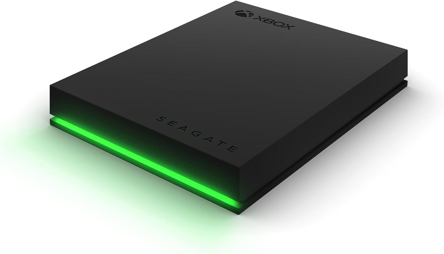 Seagate Game Drive for Xbox 5 TB External Hard Drive Portable HDD - USB 3.2 Gen 1, Black with Built-In Green LED Bar, Xbox Certified, 3 Year Rescue Services(Stkx5000403)