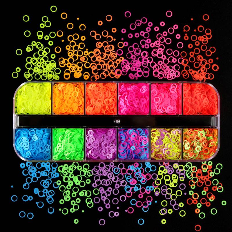 12 Grids Mix Colors Circles Nail Sequin # 5