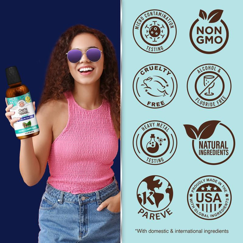 16Oz Refill Bottle - Gurunanda Cocomint Pulling Oil with 7 Essential Oils & Vitamins D, E & K2