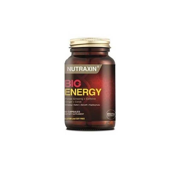 Nutraxin Big Energy Dietary Supplement - 60 Capsules for Natural Energy Boost with Ginseng & Caffeine