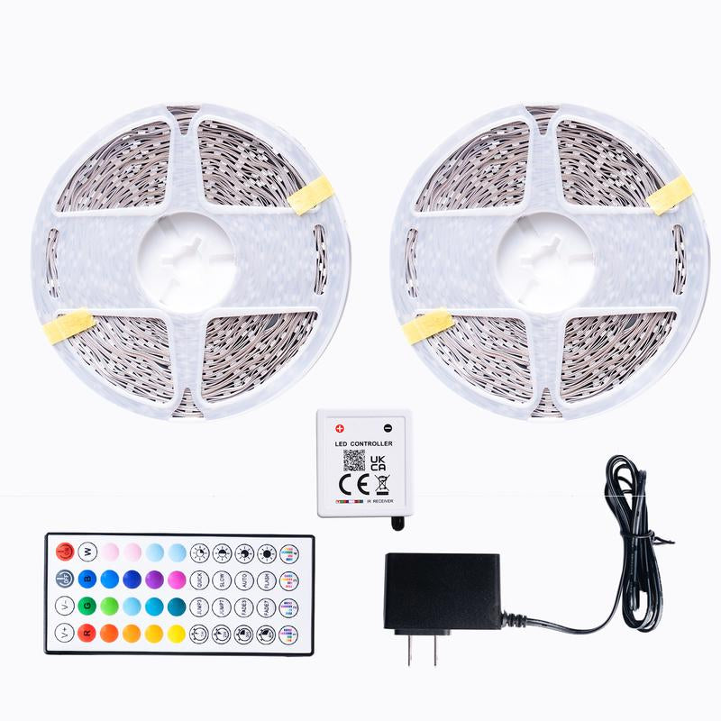 RGB LED Strip Lights 50FT 100FT with Music Sync Smart App Control Color Changing Flexible DIY Home Decoration Kit Remote Included