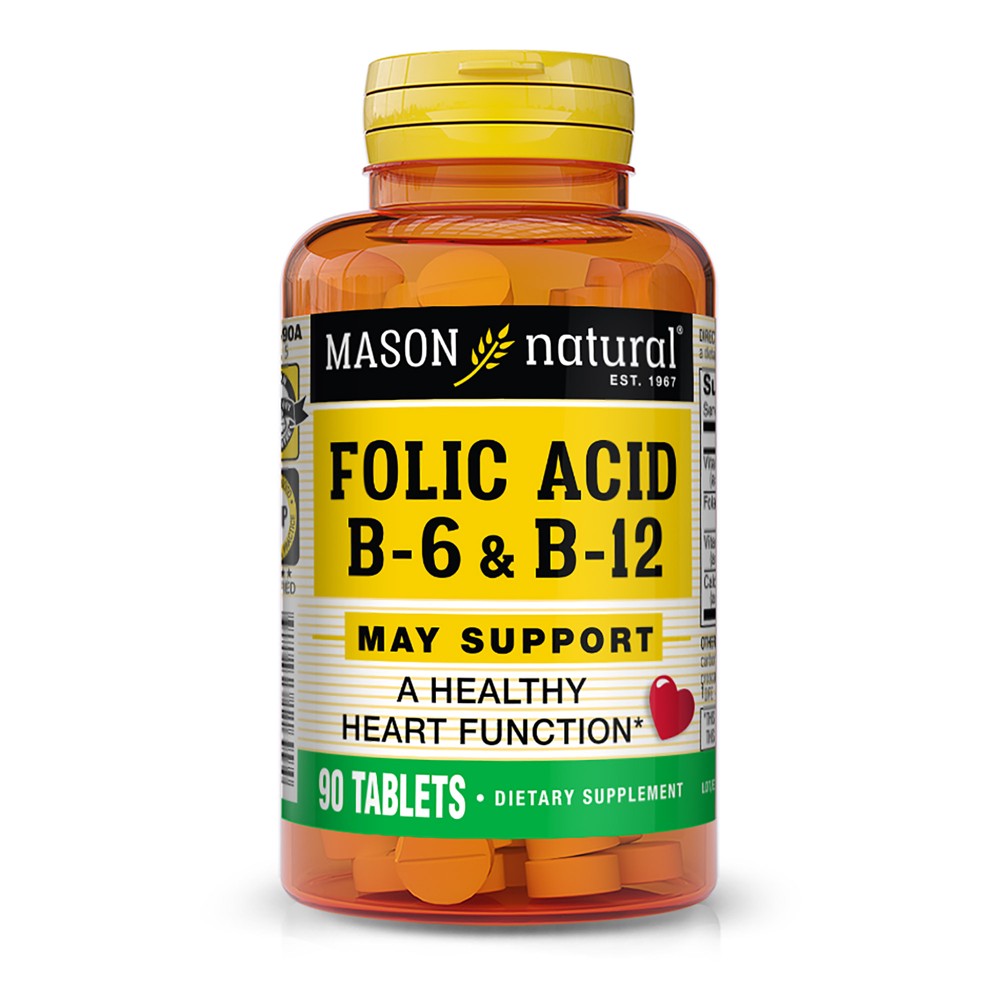 Mason Natural Folic Acid B6 & B12 - 90Tablets