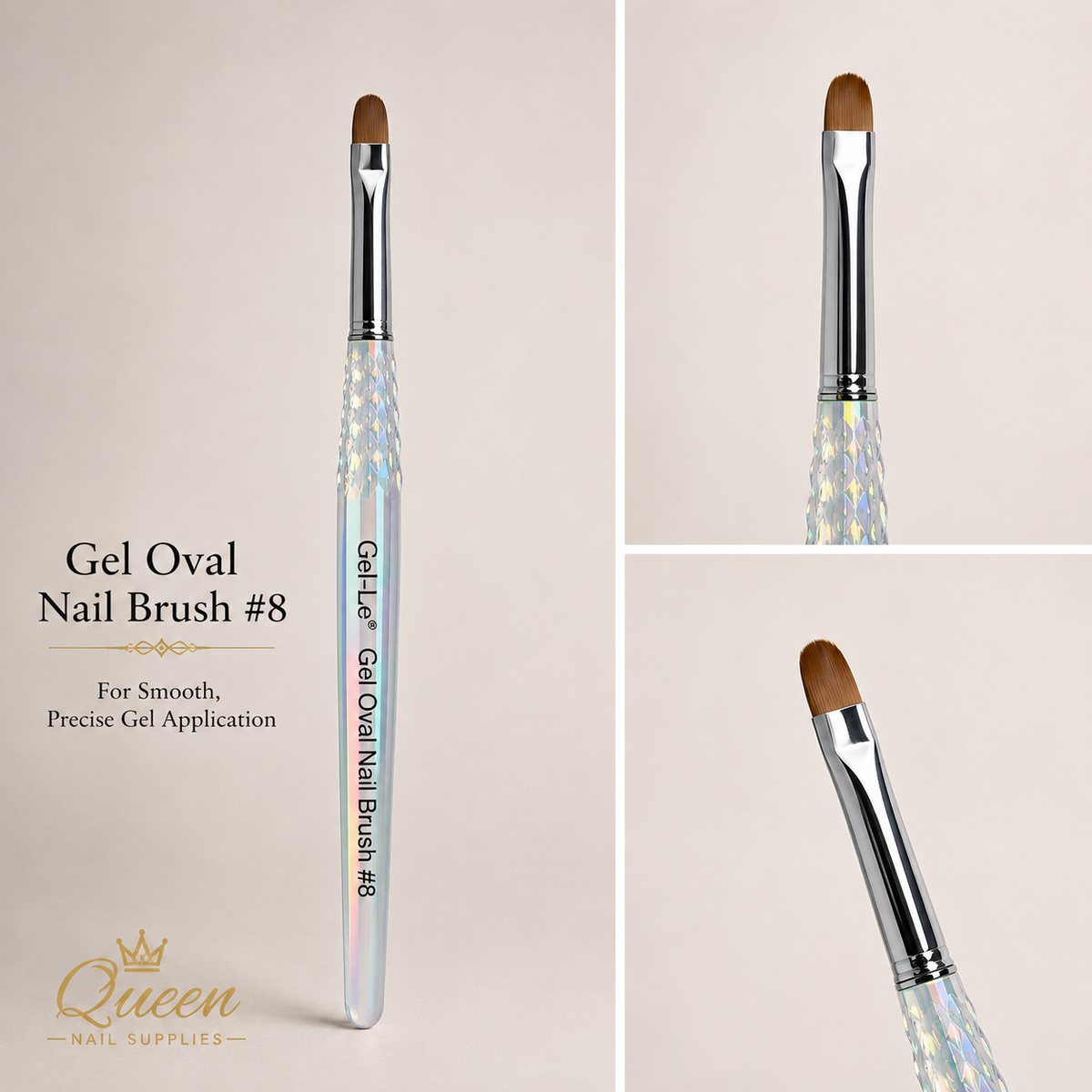 Gel -Le Gel Brush Oval Nail Brush #8