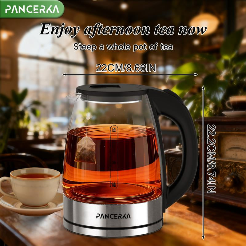 PANCERKA Electric Kettle 1.8L, 1500W Fast Boiling with LED Indicator, Auto Shut-Off, Bpa-Free and Wide Mouth for Easy Cleaning, Electric Tea Kettle for Home, Office