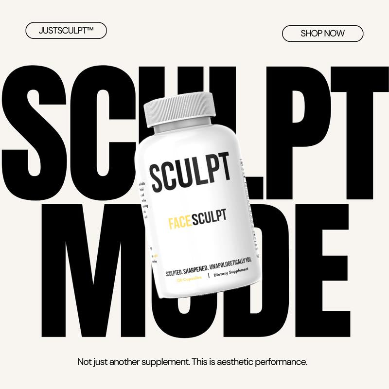 Face Sculpt - Daily Debloat Supplement with Collagen Type I & III Vitamin C Hyaluronic Acid for Skin Structure Elasticity Hydration and Energy Support
