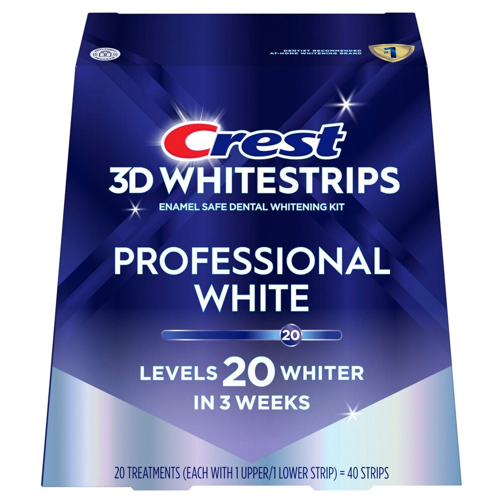 Crest 3D White Strips Professional White Enamel Safe Dental Whitening Kit, 1Kit