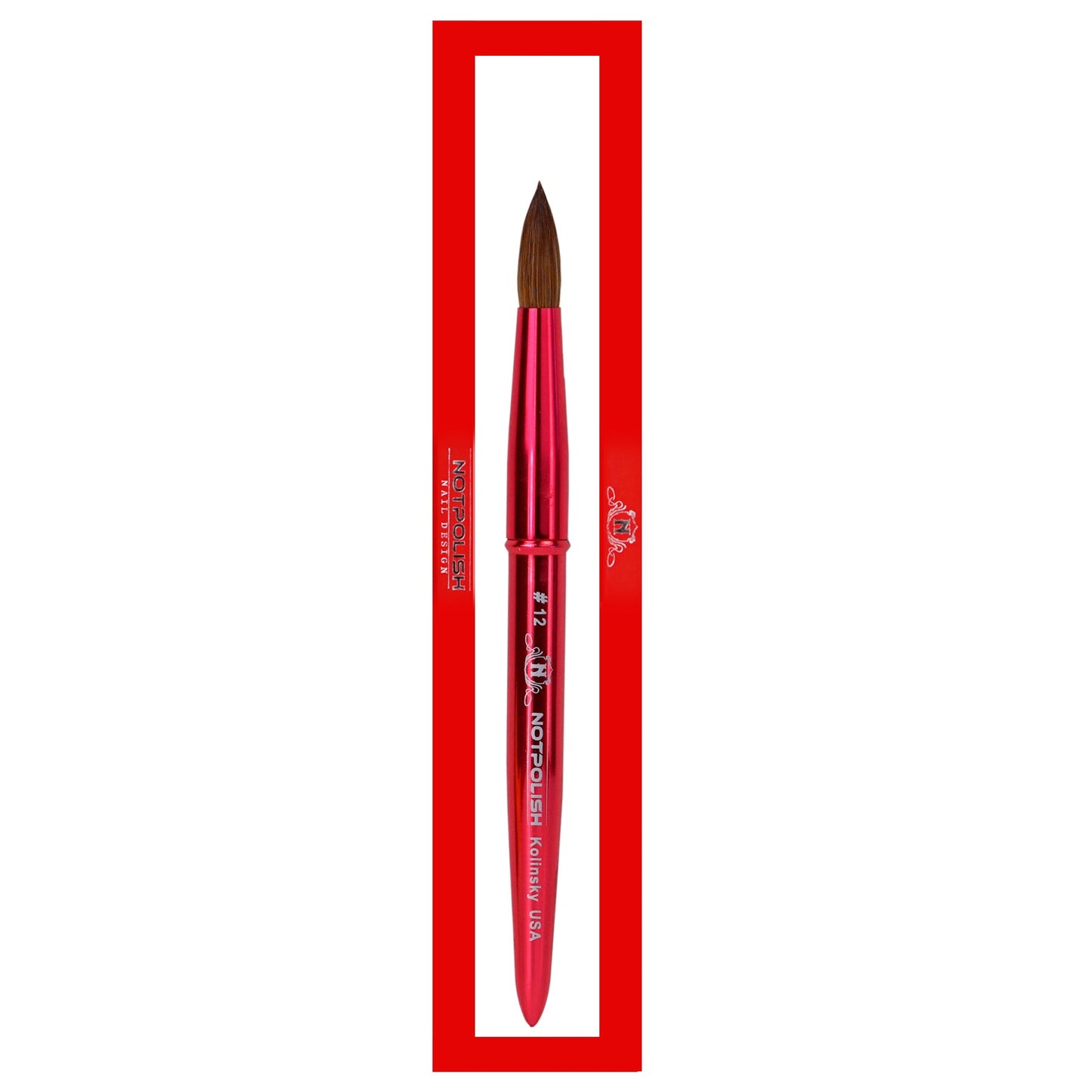 NotPolish Kolinsky Brush #14 - Aluminum Handle