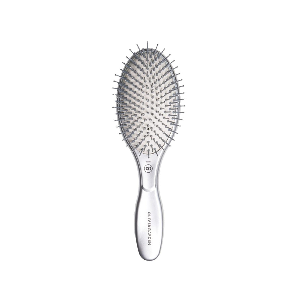 Olivia Garden Expert Care Curve Boar Nylon Bristles Hair Brush - Silver, Gentle Detangling & Styling for All Hair Types