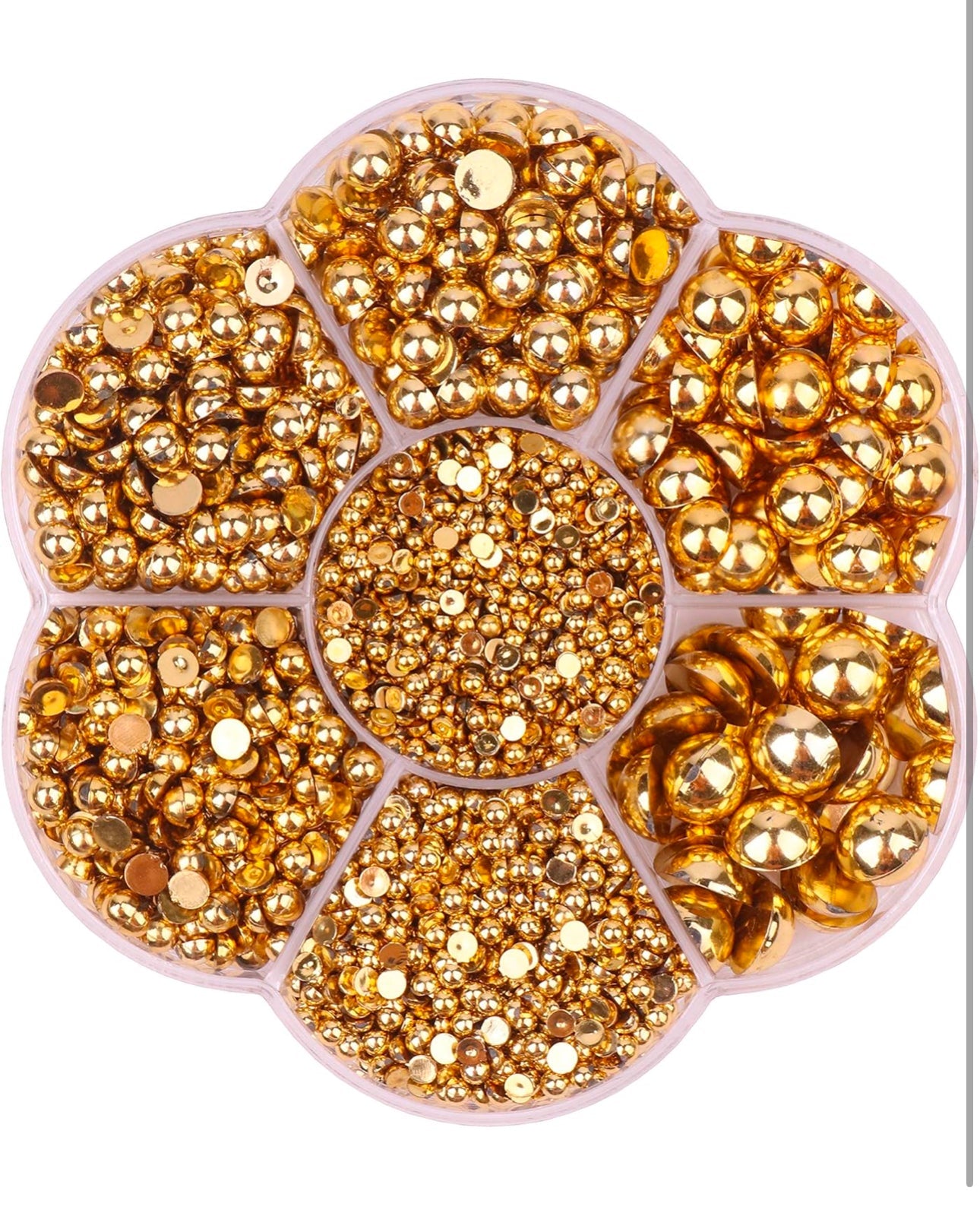 Half Round Pearls Gold Color 2820pc - Flat Back