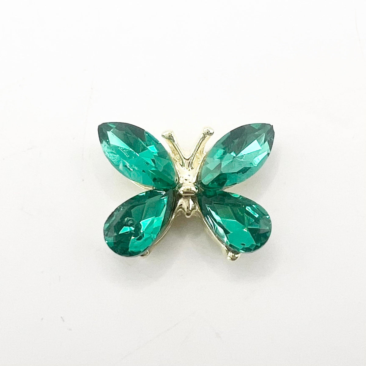 Queen - Nail Charms 10pc - #316 Gold Blue Crystal Winged