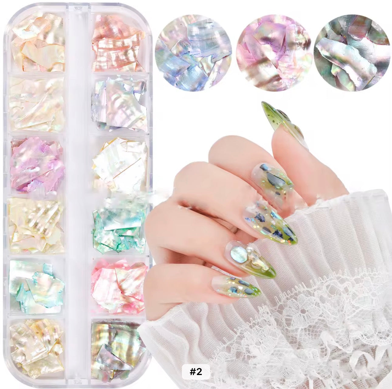 12 Colors Irregular Slices Sea Shell #2