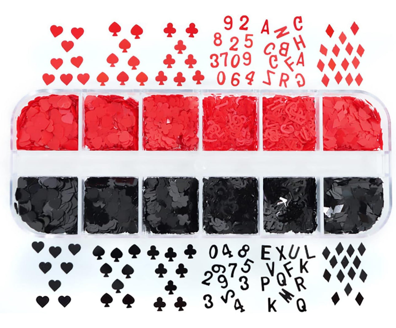 Poker And numbers Nail Art Sequins-