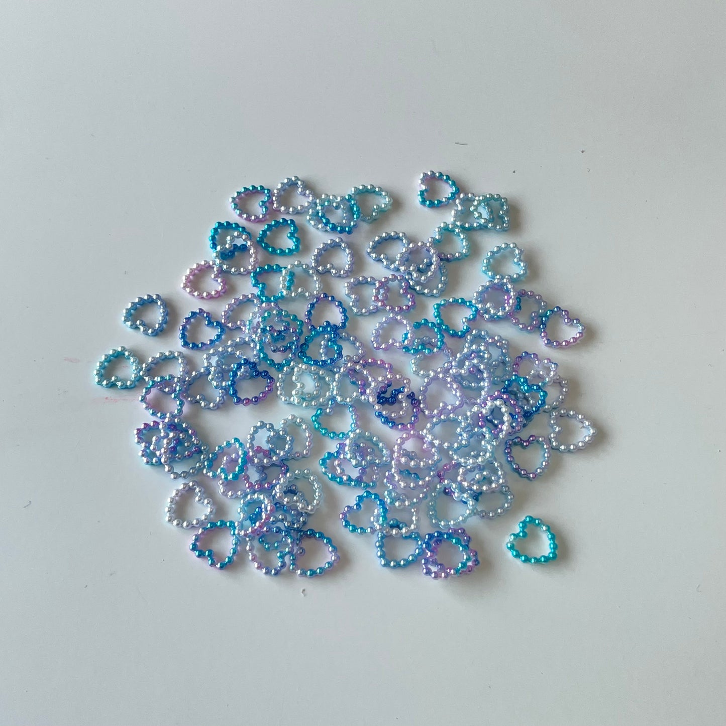 3D Mix Colors Hearts #4- Pearls Nail Decoration