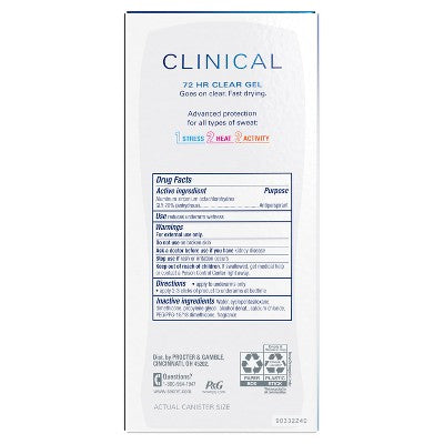 Secret Clinical Strength Clear Gel Antiperspirant & Deodorant for Women 2.6oz - Imperfect Box