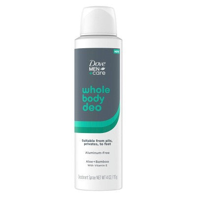 Dove Men+Care Whole Body Spray Deodorant Aloe & Bamboo 4oz - New