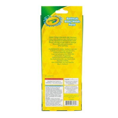 Crayola Body Wash Bath Pens Unscented 3pk/6 fl oz - New