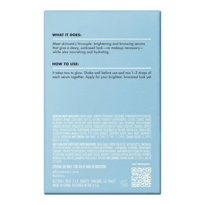e.l.f. SKIN The Hottest Drops Duo Bronzing Drops & Holy Hydration 2ct/0.33oz - Missing Box