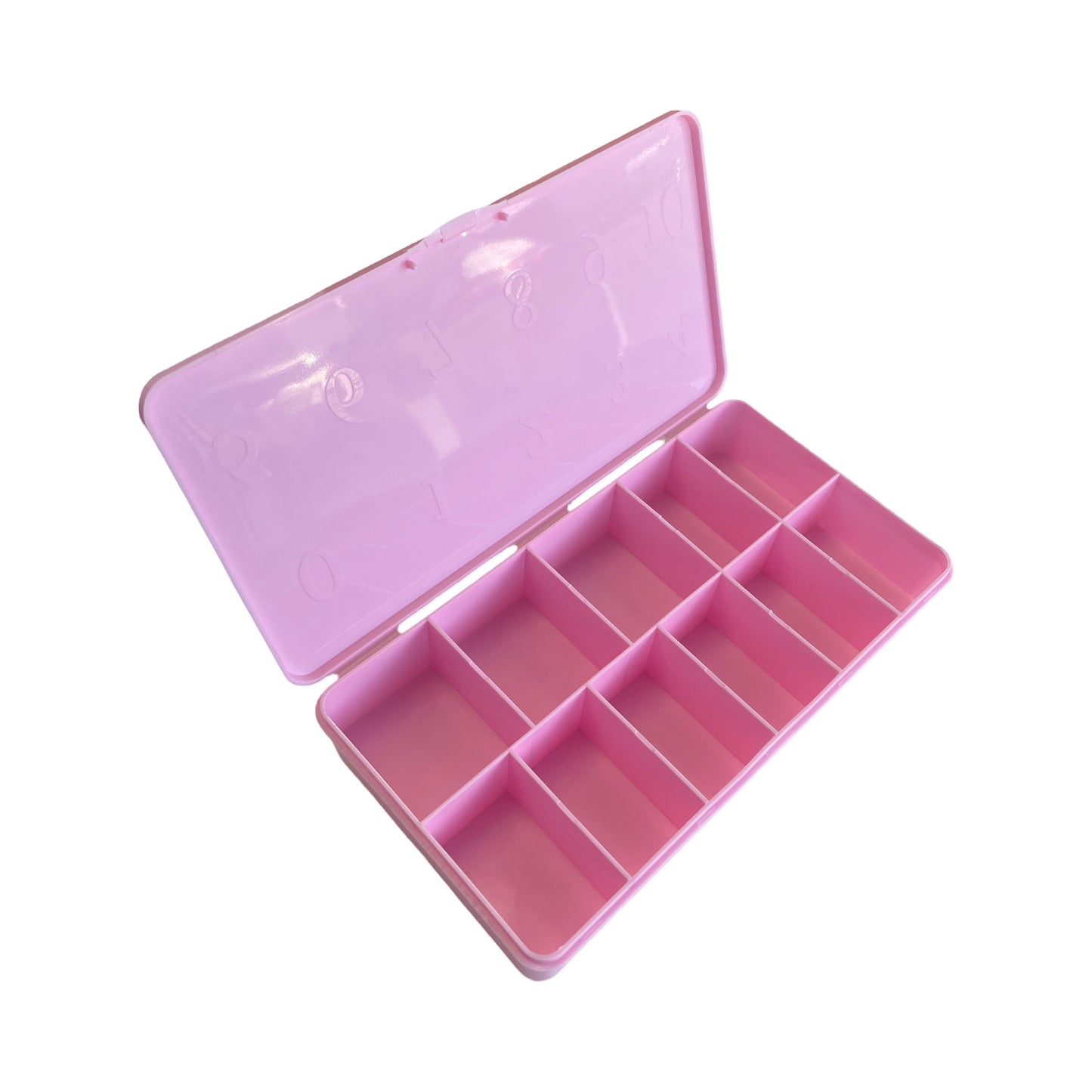 Light Pink Nail Tip Box Empty 0 to 10