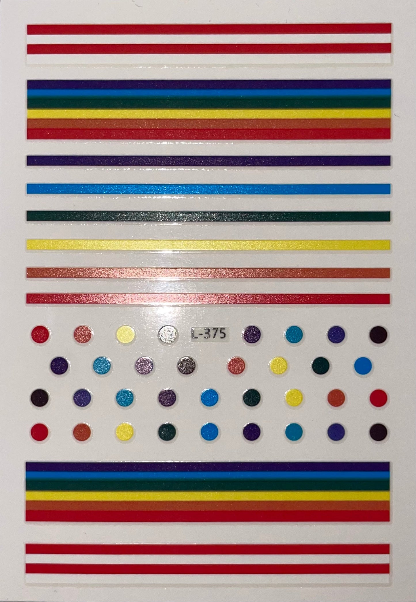 Nail Sticker - L-375 Rainbow Lines & Dots