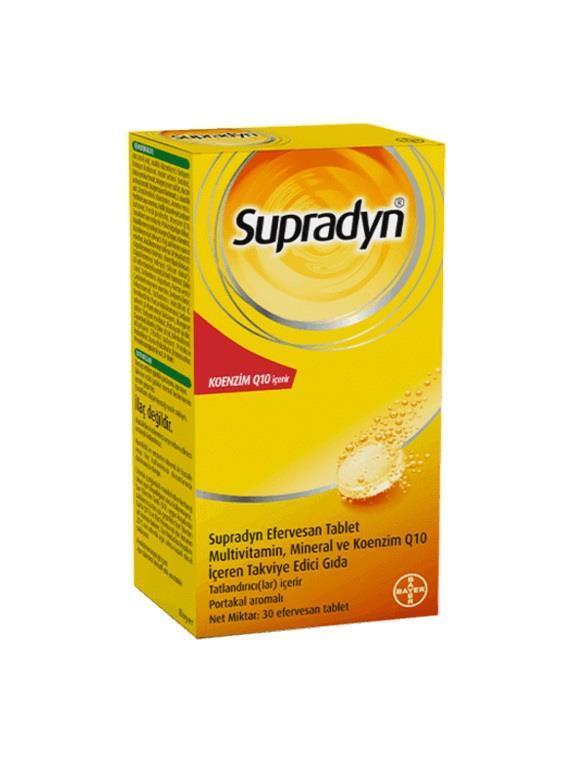 Supradyn Effervescent Multivitamin - 30 Tablets - Comprehensive Vitamin and Mineral Complex with Coenzyme Q10