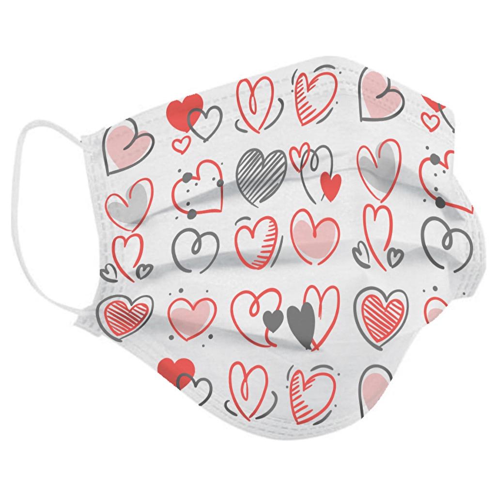 Eklips Heart Print Adult Face Mask for Daily Protection 10 Count