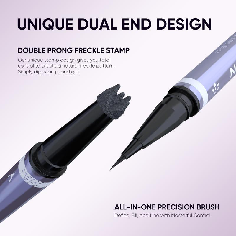 2CHILL 2-In-1 Dual Ended Microblading Freckle Pen & Freckle Stamp,Waterproof Microblading Freckle Maker with Precision Tip for Natural Freckle Makeup, Brows, Eyeliner, Last 24Hrs