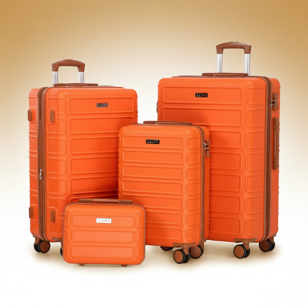 AAIVV 4Pcs Luggage Sets with TSA Locks-Suitcasefor Travel, Hardshell Luggage TSA Lock Spinnerwheels Hardshell Lightweight.