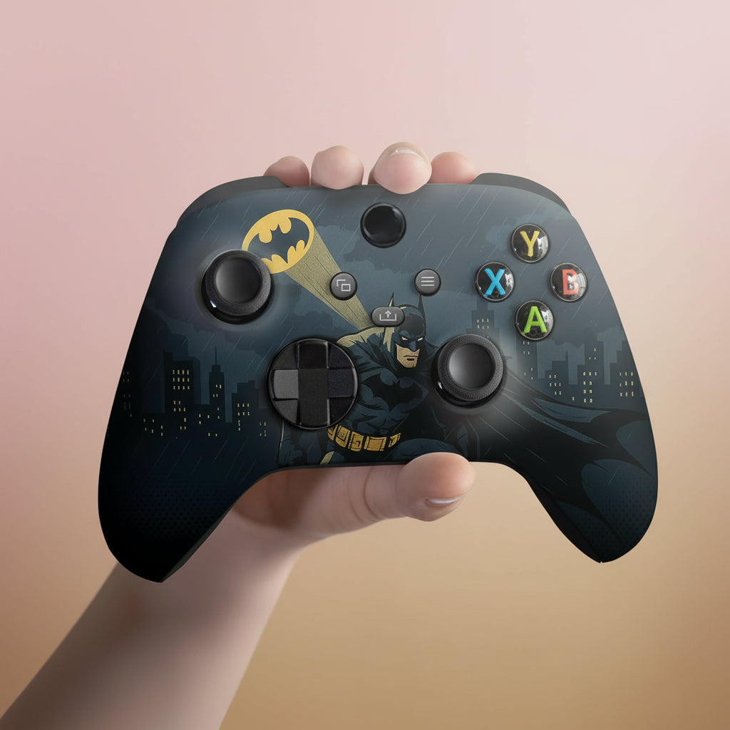 Battman Gottham Guarrdian Custom X-Box Controller Wireless Compatible with X-Box One/Series X/S Customized in USA with Permanent HYDRO-DIP Printing (NOT JUST a SKIN) (MODDED)