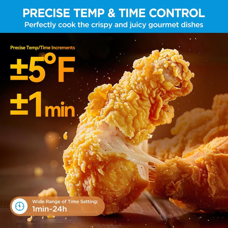 Midea Flexify 10-in-1 French Door Air Fryer Toaster Oven Combo - 26.4 QT, 25% Faster Cooking, 90% Less Oil, Elegant Design - Perfect Gift for the Season!