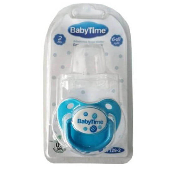 Baby Time BT129-2 Orthodontic Silicone Pacifier with Cover