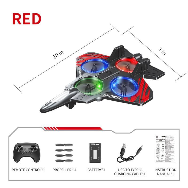 RC Stunt Fighter Jet Toy for Kids with 360° Flips & LED Lights | Easy to Fly Kids Drone,Vertical Takeoff and Landing.Colorful LED Lights, Easy RC Drone Toy for Beginners.Christmas Gift. Remote Control Plane Remote Control Aircraft