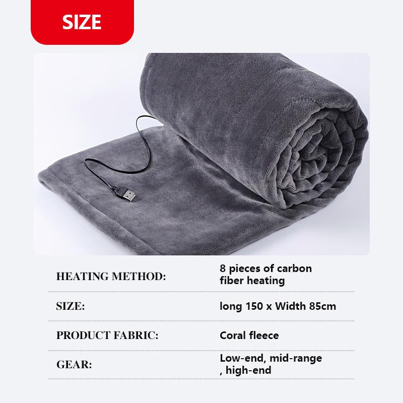 USB Heated Blanket (Without Power Bank), Portable Heated Shawl, 3 Heat Settings Shawl, Softnees Heating Blanket for Car Office Home Travel (150 * 50Cm) Personalized Miss Rachel Throw