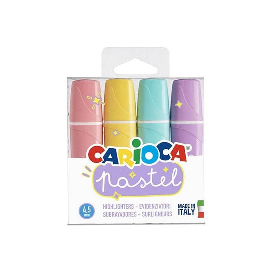 Carioca Pastel Highlighter Set 4-Pack for Soft Marking