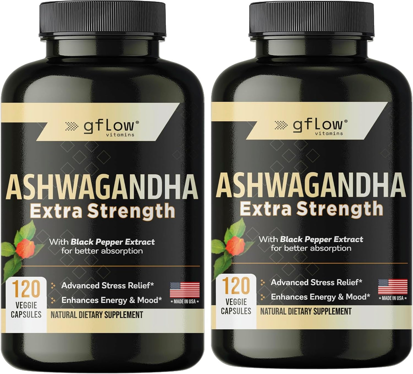 Ashwagandha Supplements for Women and Men | Sleep, Mood and Energy Support | Extra Strength, Vegan Friendly, Non-Gmo, Made in USA