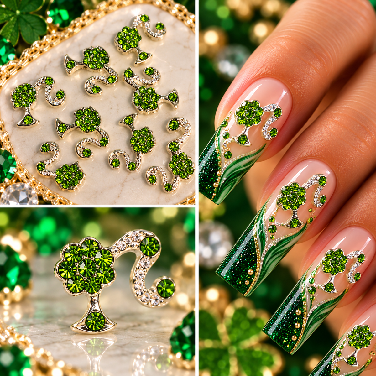 Queen - Nail Charms 10pc - #274 Silver Light Green Barbies