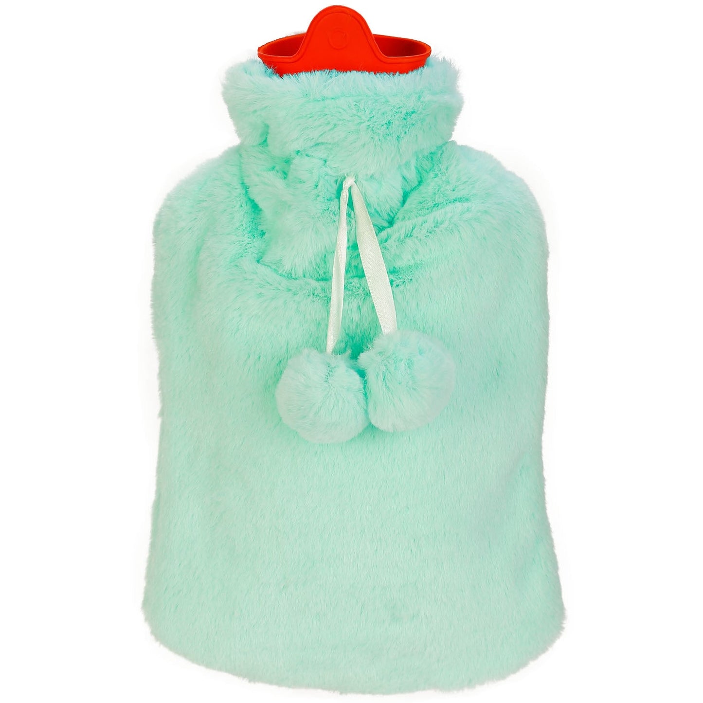 2L Hot Water Bottle w/ Plush Cover Classic Natural Rubber Hot Water Bag Feet Warmer For Pain Relief Hot Compress Heat Therapy Warm Neck Shoulders