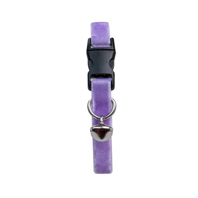 Dalis Velvet Bell Cat Collar Safety Breakaway Lilac 22-30 cm