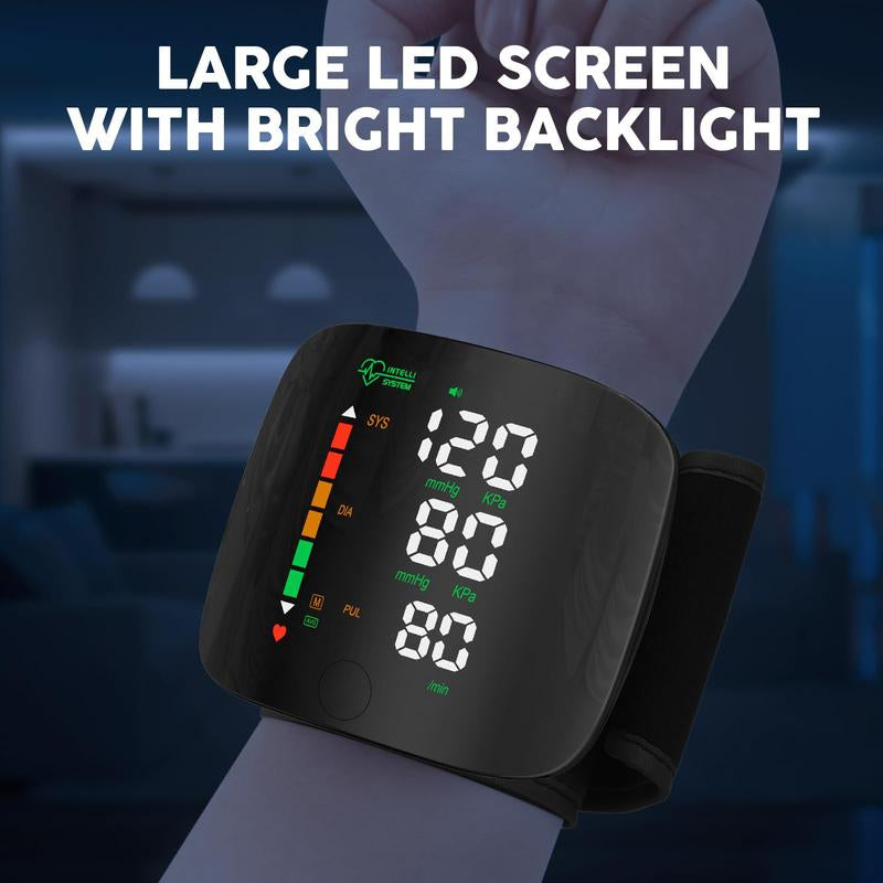 Rechargeable Wrist Blood Pressure with LED Touch Screen, Voice Broadcast,Accurate Home BP Tracking Made Simple,5.3 - 7.6 Inches