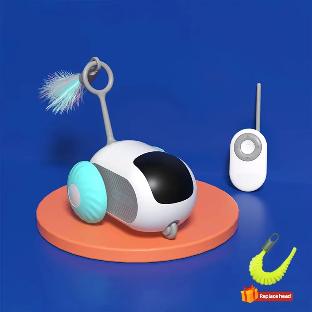Electric Cat Toys Remote Control Sports Car Teaser Stick Self-Help Boredom Reliever Indoor Cat Interactive Smart Cat Toys