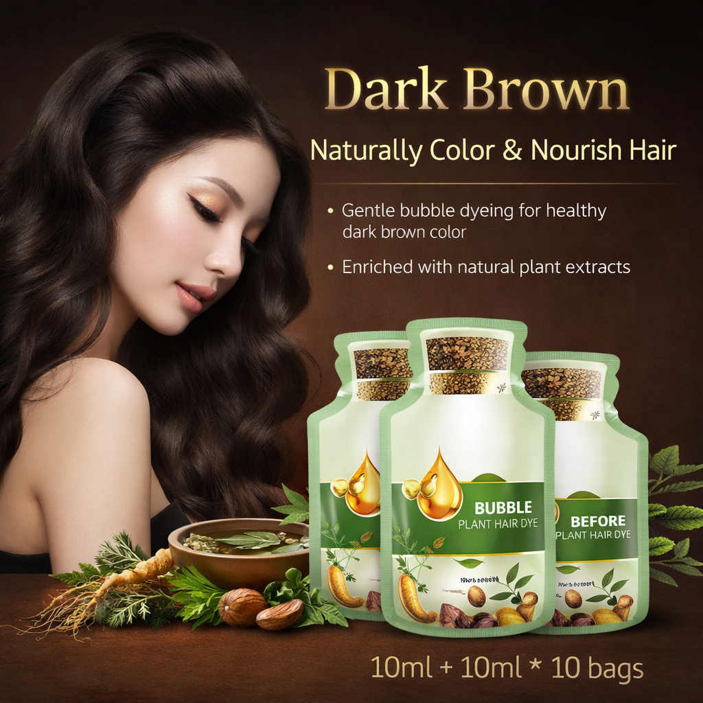 Natural Plant Hair Dye - Dark Brown (10 Packs)