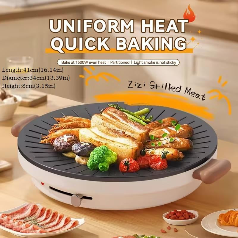 Smokeless Indoor Electric Grill & Nonstick Griddle – Compact, Fast-Heating Tabletop Grill for Steaks, Burgers, Pancakes, BBQ, and Everyday Indoor Cooking