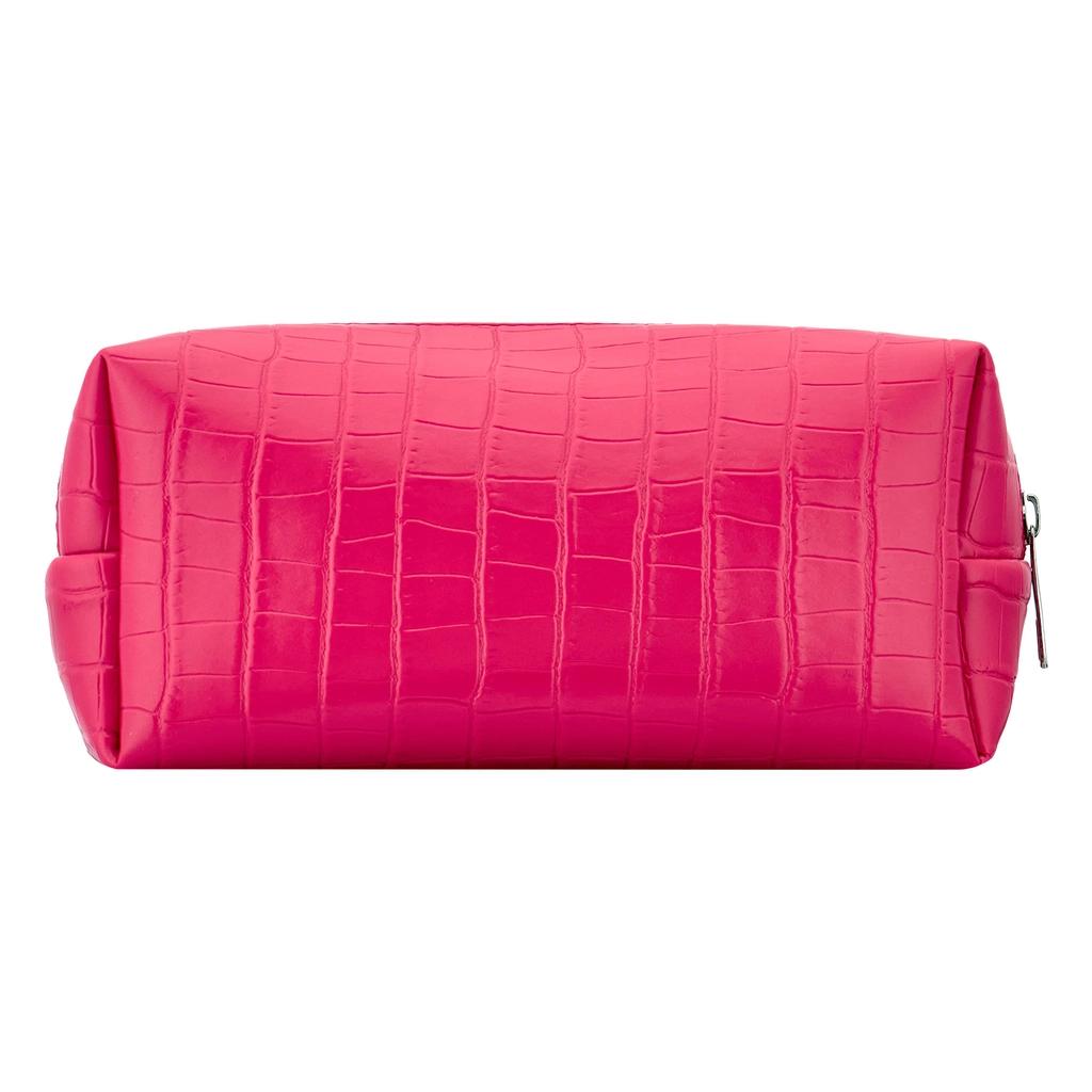 Eklips Fuchsia Croco Makeup Bag Stylish Travel Organizer