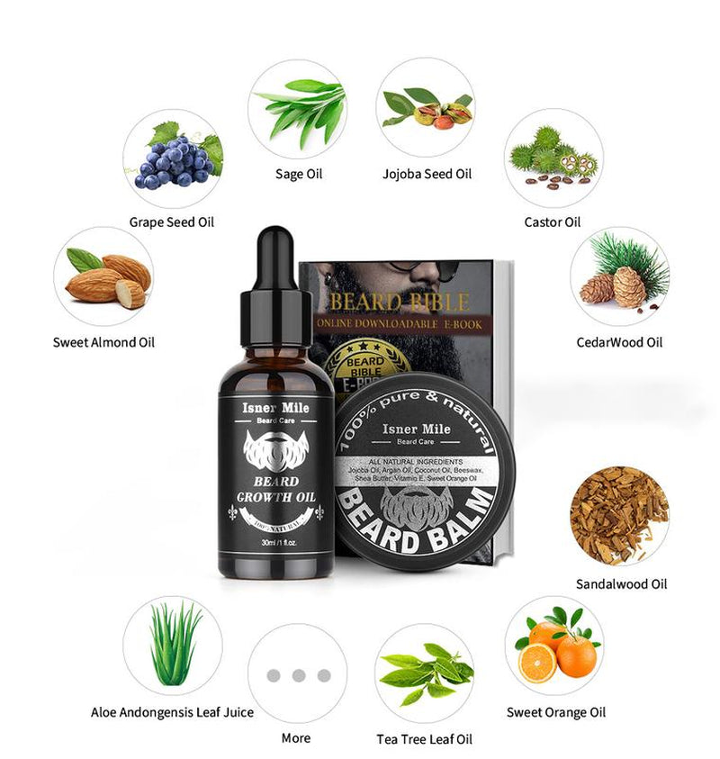 Valentine'S Day Gift Beard Grooming Kit, Men'S Gift Kit with Beard Oil for Beard, Beard & Mustache Facial Hair Care, Conditioner Balm, Handmade Comb, Storage Bag, Gifts for Men Him Dad Father Husband Boyfriend, Cozyvibes