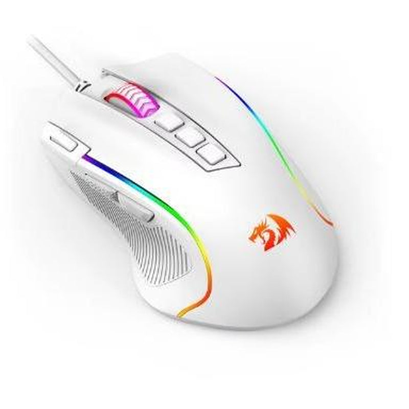 Redragon M612 Predator RGB Gaming Mouse 8000 DPI Wired Optical with 11 Programmable Buttons, White