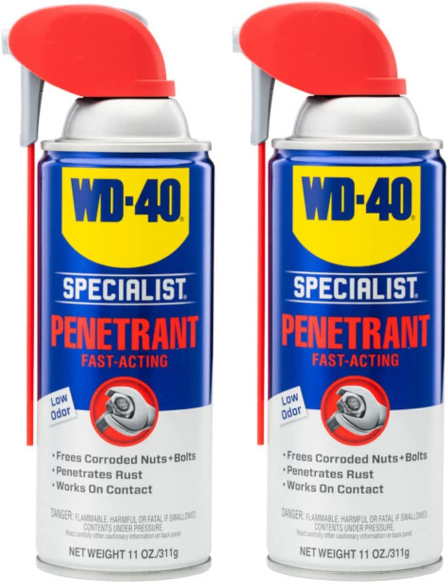 WD-40 Specialist Penetrant with Smart Straw, Penetrant for Metal, Rubber and Plastic Threads, Locks and Nuts, Industrial Strength Fast-Acting Formula, 11 Oz.