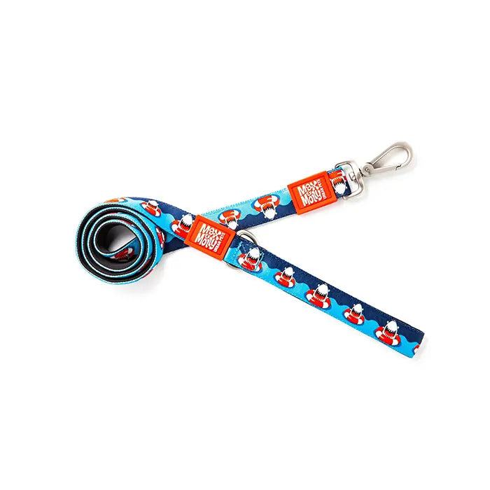Max & Molly Frenzy The Shark Dog Leash Padded Handle Large