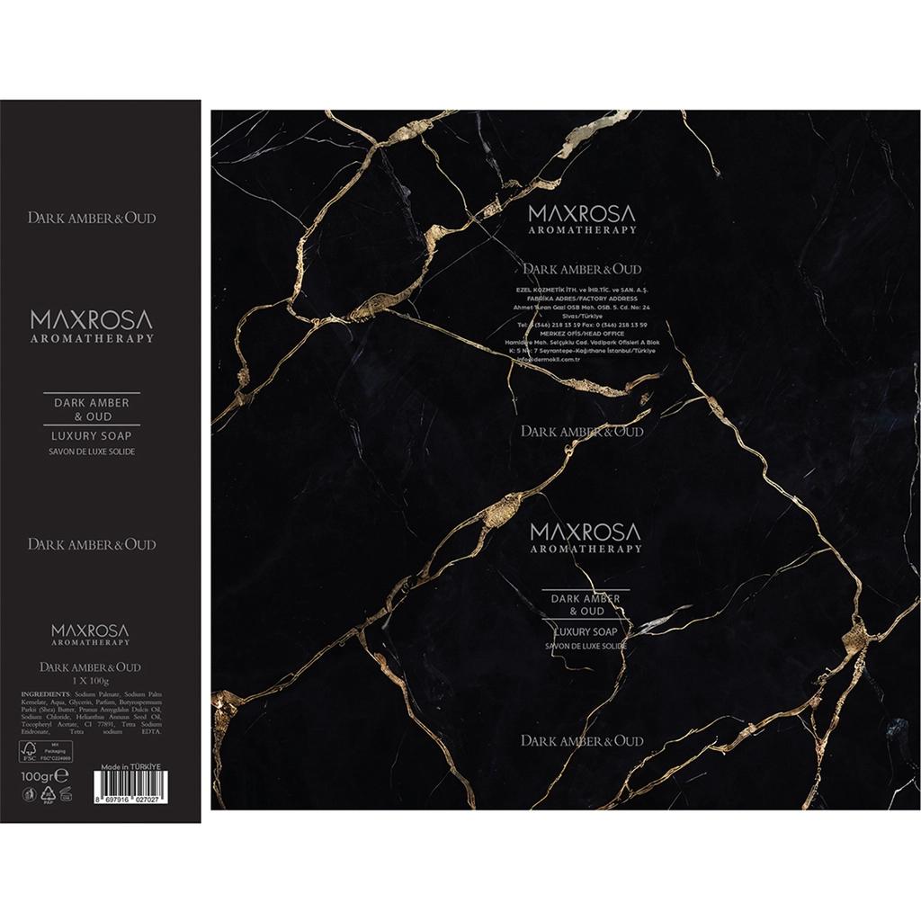 Maxrosa Dark Amber & Oud Solid Soap Bar 100g