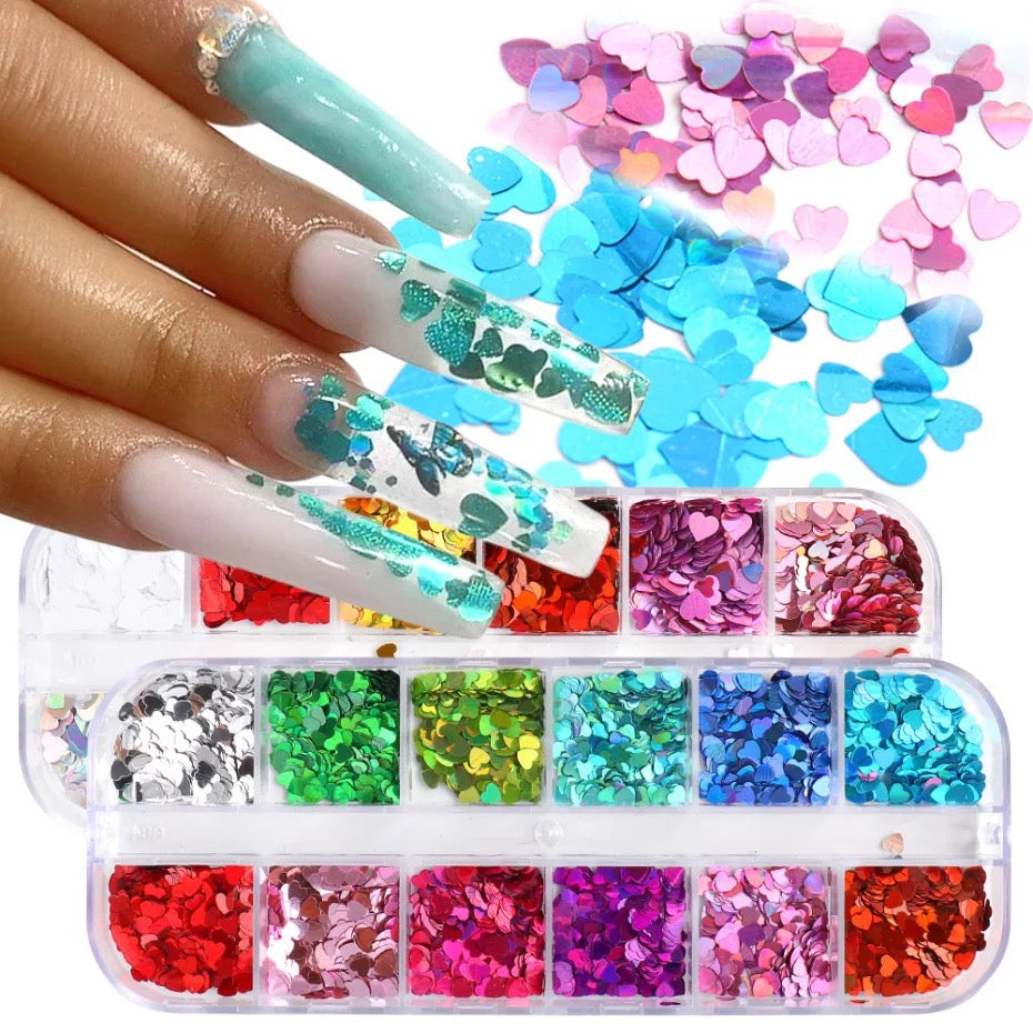 Heart Sequin- Mix Color #12 Styles Box