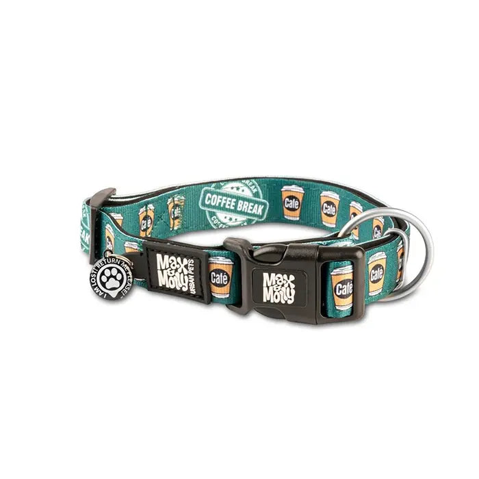 Max & Molly Coffee Break Smart ID Dog Collar Large